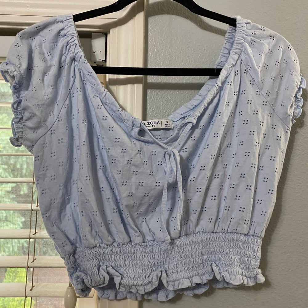 Blue cropped short sleeve